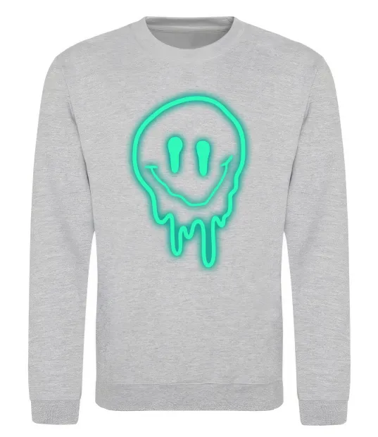 Світшот Смайл люмінесцентний Сірий меланж фото