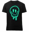 Чоловіча преміум футболка Смайл люмінесцентний Чорний фото