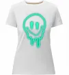 Женская премиум футболка Смайл люмінесцентний Белый фото