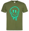 Чоловіча футболка Смайл люмінесцентний Оливковий фото
