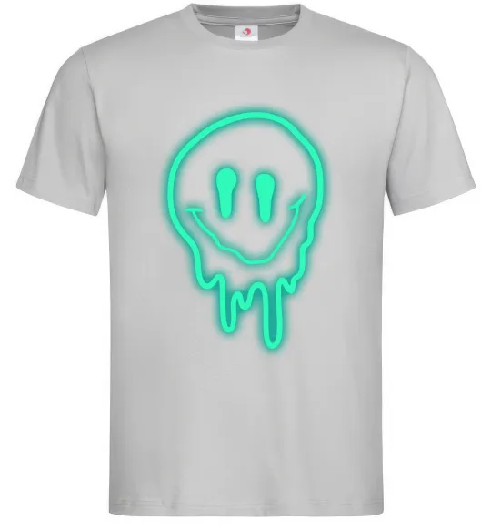 Чоловіча футболка Смайл люмінесцентний Сірий фото
