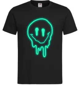 Чоловіча футболка Смайл люмінесцентний Чорний фото
