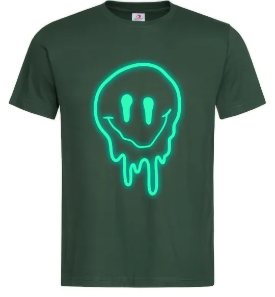 Чоловіча футболка Смайл люмінесцентний Темно-зелений фото