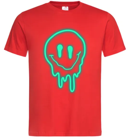Чоловіча футболка Смайл люмінесцентний Червоний фото