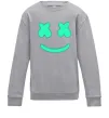 Дитячий світшот Смайл з хрестиками люмінесцентний Сірий меланж фото