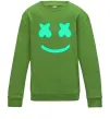 Дитячий світшот Смайл з хрестиками люмінесцентний Лаймовий фото