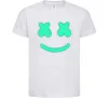Детская футболка Смайл з хрестиками люмінесцентний Белый фото