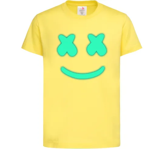 Детская футболка Смайл з хрестиками люмінесцентний Лимонный фото