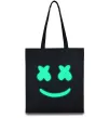 Еко-сумка Смайл з хрестиками люмінесцентний Чорний фото