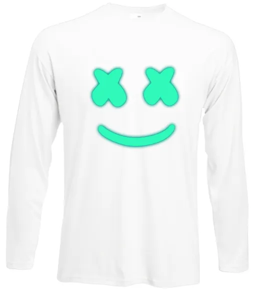 Лонгслив Смайл з хрестиками люмінесцентний Белый фото