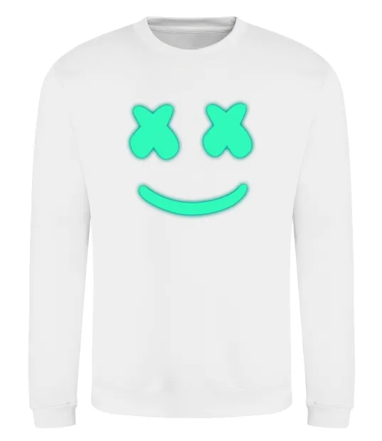 Свитшот Смайл з хрестиками люмінесцентний Белый фото
