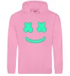 Женская толстовка (худи) Смайл з хрестиками люмінесцентний Розовый фото