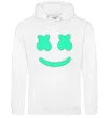 Жіноча толстовка (худі) Смайл з хрестиками люмінесцентний Білий фото