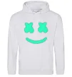 Жіноча толстовка (худі) Смайл з хрестиками люмінесцентний Сірий меланж фото