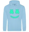 Женская толстовка (худи) Смайл з хрестиками люмінесцентний Голубой фото
