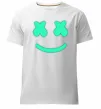 Мужская премиум футболка Смайл з хрестиками люмінесцентний Белый фото