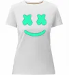 Жіноча преміум футболка Смайл з хрестиками люмінесцентний Білий фото