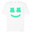 Футболка Оверсайз Смайл з хрестиками люмінесцентний Белый фото