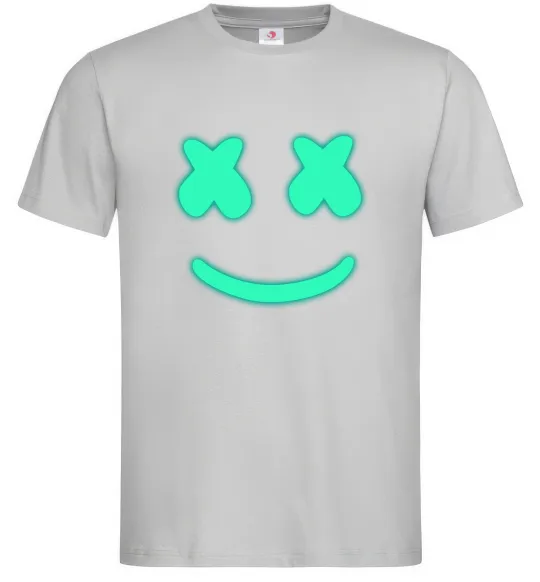 Чоловіча футболка Смайл з хрестиками люмінесцентний Сірий фото