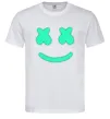Чоловіча футболка Смайл з хрестиками люмінесцентний Білий фото