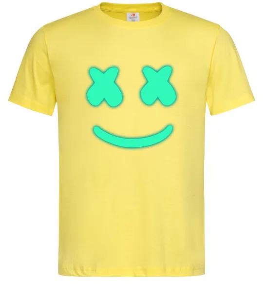 Чоловіча футболка Смайл з хрестиками люмінесцентний Лимонний фото