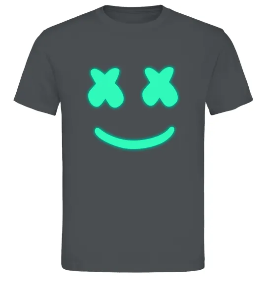 Чоловіча футболка Смайл з хрестиками люмінесцентний Графіт фото