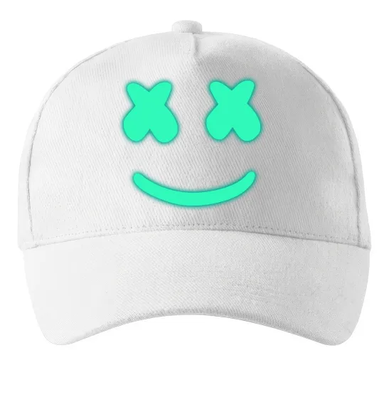 Кепка Смайл з хрестиками люмінесцентний Белый фото