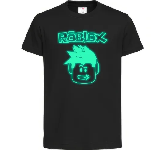 Дитяча футболка Роблокс люмінесцентний Чорний фото