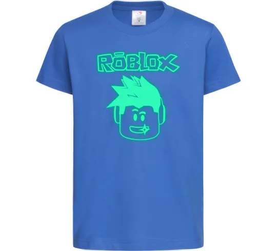 Дитяча футболка Роблокс люмінесцентний Яскраво-синій фото