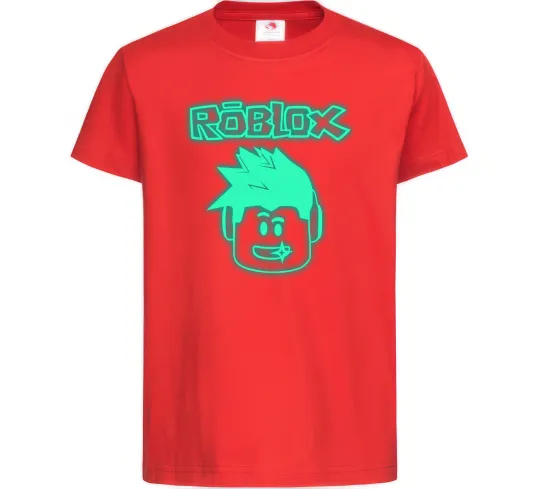 Дитяча футболка Роблокс люмінесцентний Червоний фото
