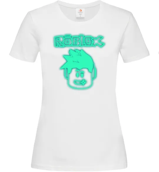 Жіноча футболка Роблокс світловідбиваючий люмінесцентний Білий фото