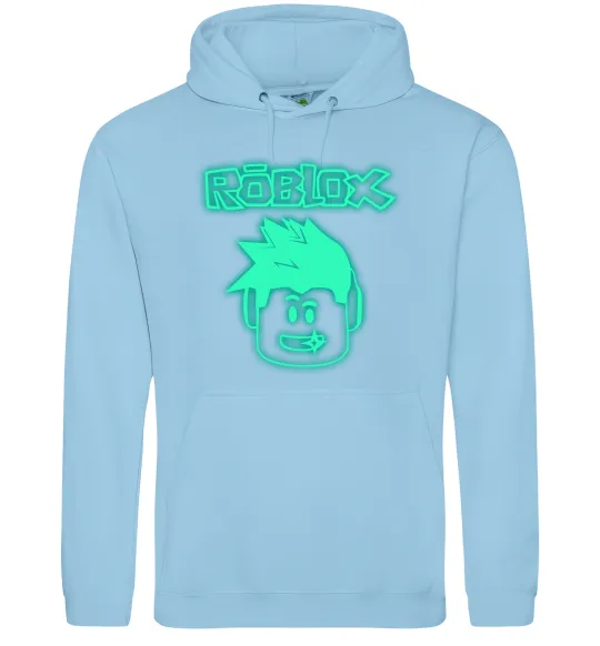 Жіноча толстовка (худі) Роблокс світловідбиваючий люмінесцентний Блакитний фото