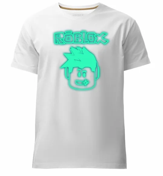 Чоловіча преміум футболка Роблокс люмінесцентний Білий фото