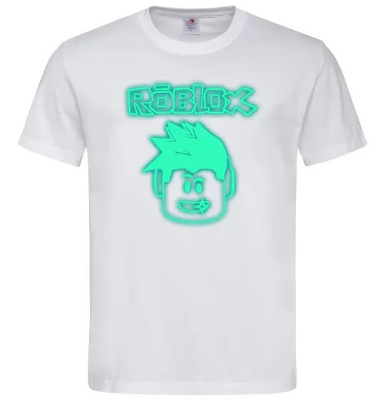 Мужская футболка Роблокс люмінесцентний Белый фото