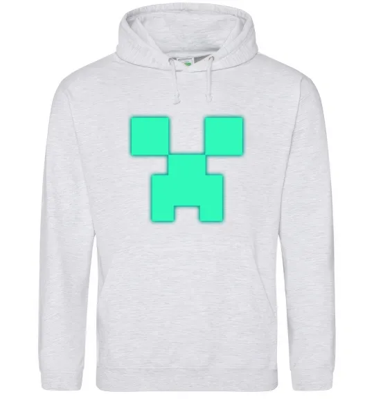 Женская толстовка (худи) Кріпер люмінесцентний Серый меланж фото