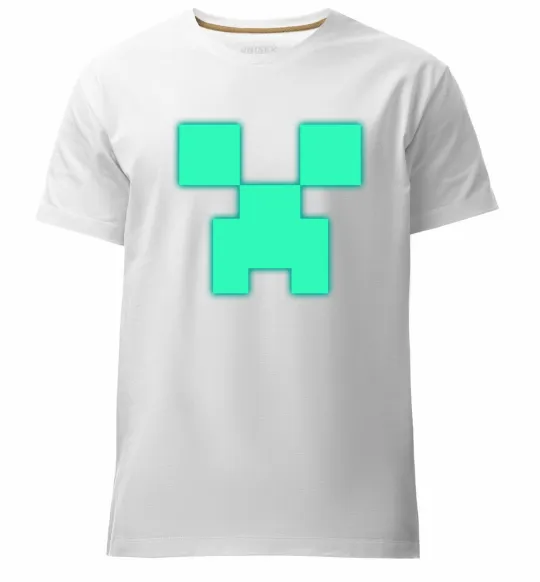 Мужская премиум футболка Кріпер люмінесцентний Белый фото