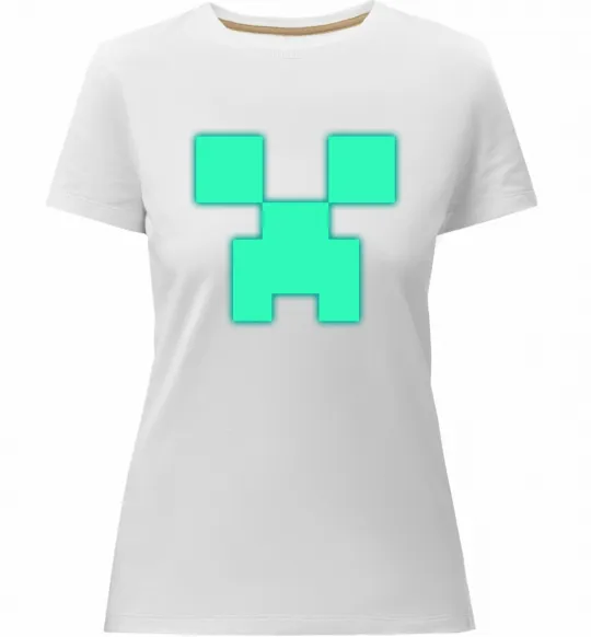 Жіноча преміум футболка Кріпер люмінесцентний Білий фото