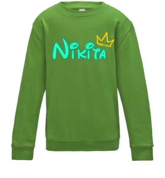 Детский Свитшот Іменний люмінесцентний Лаймовый фото