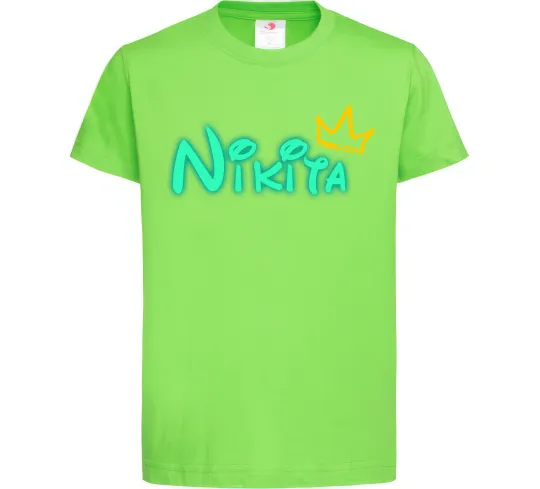 Дитяча футболка Іменний люмінесцентний Лаймовий фото