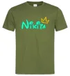 Мужская футболка Іменний люмінесцентний Оливковый фото