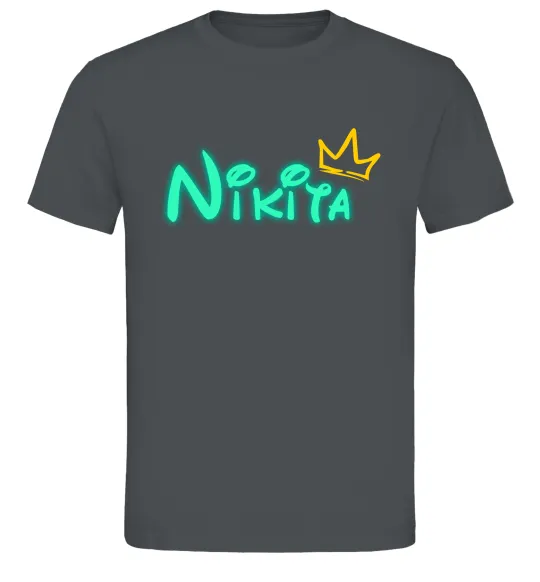 Мужская футболка Іменний люмінесцентний Графит фото