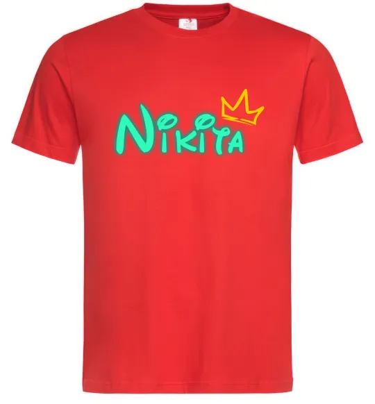 Мужская футболка Іменний люмінесцентний Красный фото