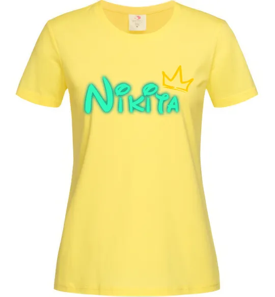 Женская футболка Іменний люмінесцентний Лимонный фото