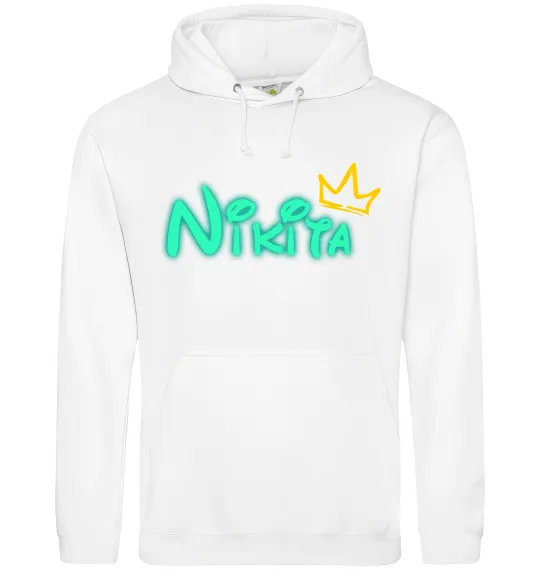 Мужская толстовка (худи) Іменний люмінесцентний Белый фото