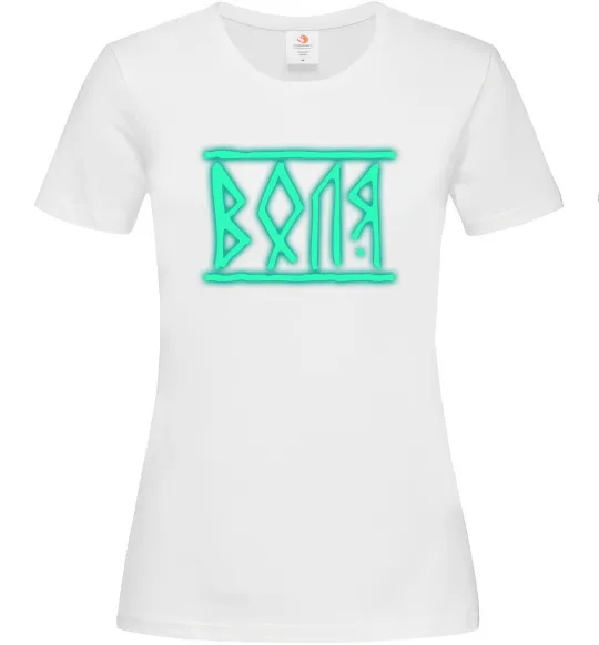 Женская футболка Воля люмінесцентний Белый фото