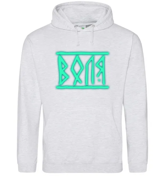 Жіноча толстовка (худі) Воля люмінесцентний Сірий меланж фото