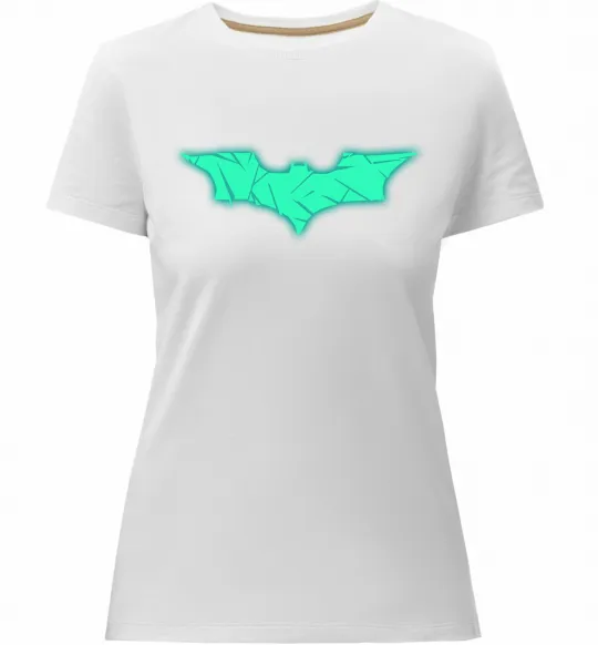 Жіноча преміум футболка Бетмен Люмінесцентний Білий фото