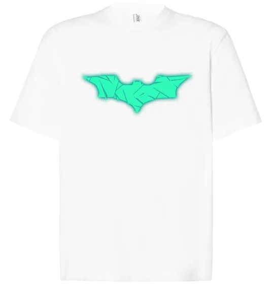 Футболка Оверсайз Бетмен Люмінесцентний Білий фото