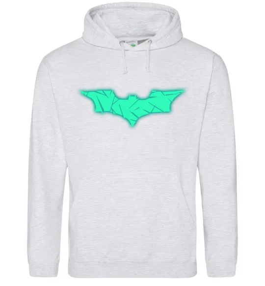 Мужская толстовка (худи) Бетмен Люмінесцентний Серый меланж фото