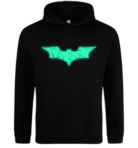 Женская толстовка (худи) Бетмен Люмінесцентний Черный фото